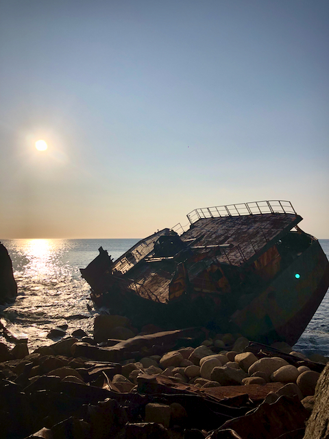 hidden gems in cornwall - mayon cliff shipwreck